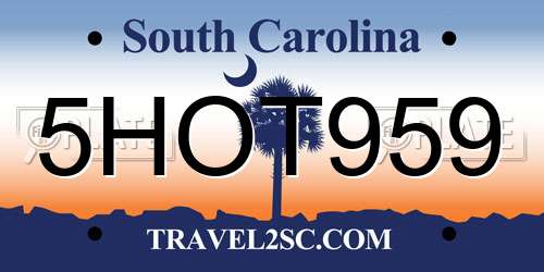 5HOT959 South Carolina License Plate