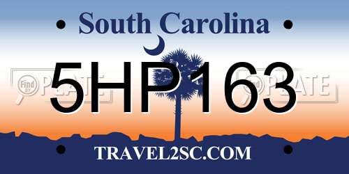 5HP163 South Carolina License Plate