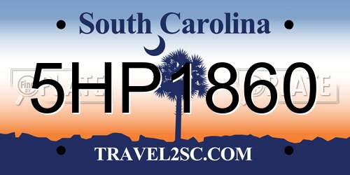 5HP1860 South Carolina License Plate