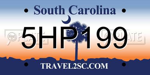 5HP199 South Carolina License Plate