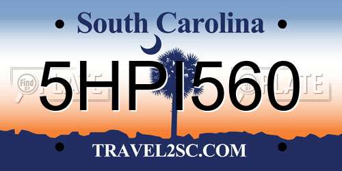 5HPI560 South Carolina License Plate