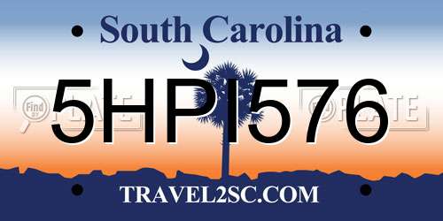 5HPI576 South Carolina License Plate