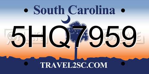 5HQ7959 South Carolina License Plate