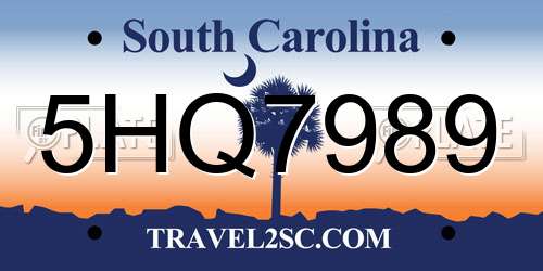 5HQ7989 South Carolina License Plate