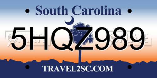 5HQZ989 South Carolina License Plate