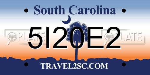 5I20E2 South Carolina License Plate