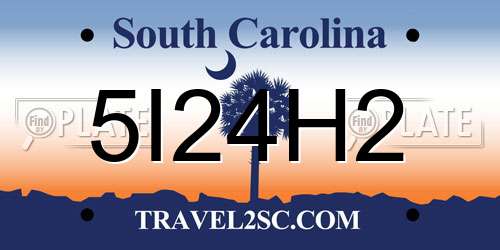 5I24H2 South Carolina License Plate