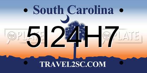 5I24H7 South Carolina License Plate