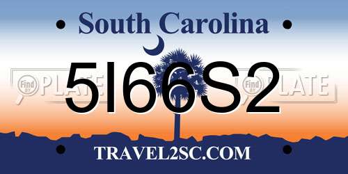 5I66S2 South Carolina License Plate