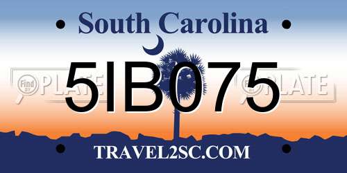 5IB075 South Carolina License Plate