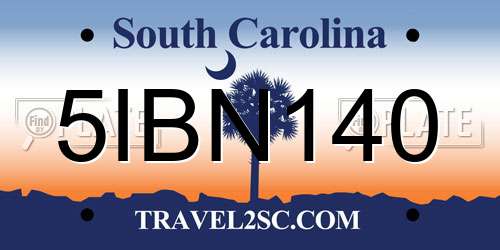 5IBN140 South Carolina License Plate