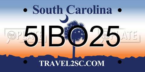 5IBO25 South Carolina License Plate