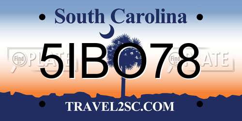 5IBO78 South Carolina License Plate