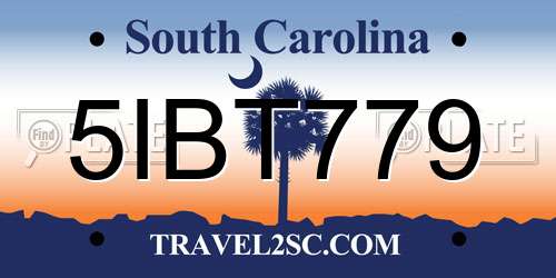 5IBT779 South Carolina License Plate