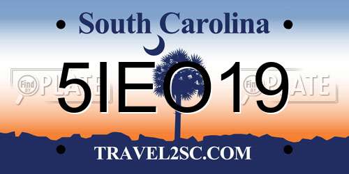 5IEO19 South Carolina License Plate