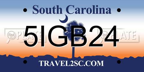 5IGB24 South Carolina License Plate