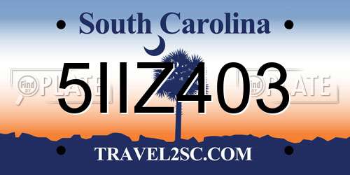 5IIZ403 South Carolina License Plate