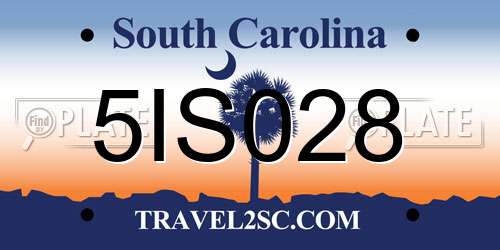 5IS028 South Carolina License Plate
