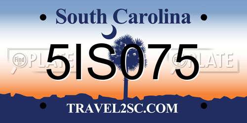 5IS075 South Carolina License Plate