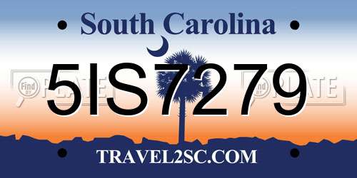 5IS7279 South Carolina License Plate