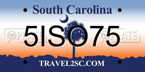 5ISO75 South Carolina License Plate