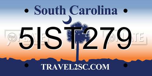 5IST279 South Carolina License Plate