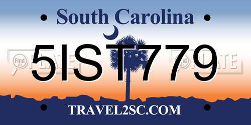 5IST779 South Carolina License Plate