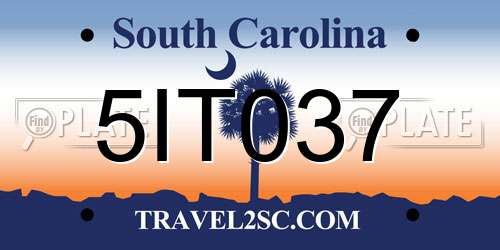 5IT037 South Carolina License Plate