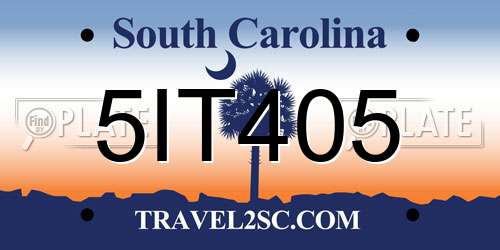 5IT405 South Carolina License Plate