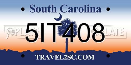 5IT408 South Carolina License Plate