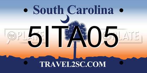 5ITA05 South Carolina License Plate