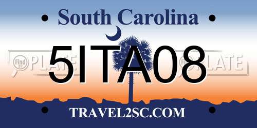 5ITA08 South Carolina License Plate
