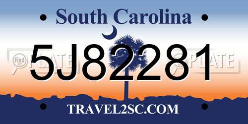 5J82281 South Carolina License Plate