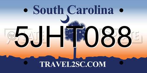 5JHT088 South Carolina License Plate