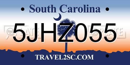 5JHZ055 South Carolina License Plate