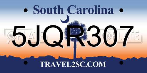 5JQR307 South Carolina License Plate