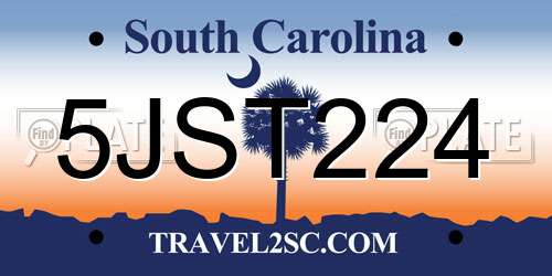 5JST224 South Carolina License Plate