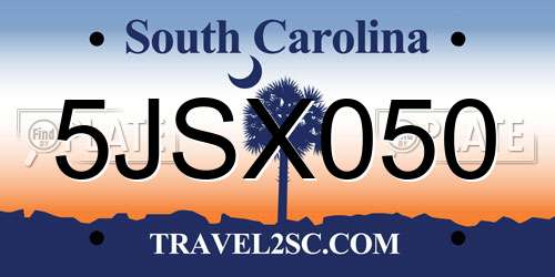 5JSX050 South Carolina License Plate