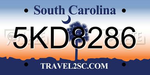 5KD8286 South Carolina License Plate