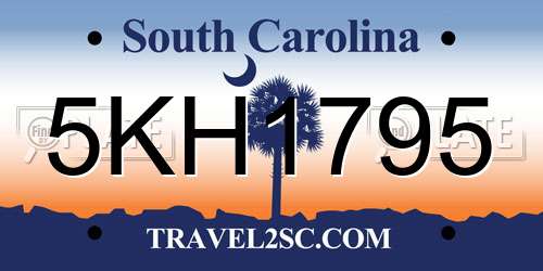 5KH1795 South Carolina License Plate