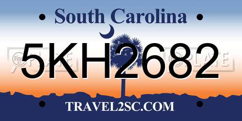 5KH2682 South Carolina License Plate