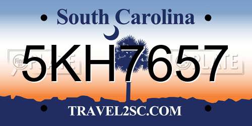 5KH7657 South Carolina License Plate