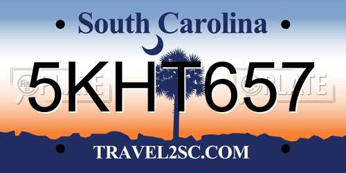 5KHT657 South Carolina License Plate
