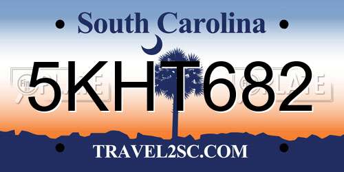 5KHT682 South Carolina License Plate