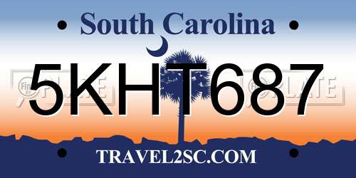 5KHT687 South Carolina License Plate