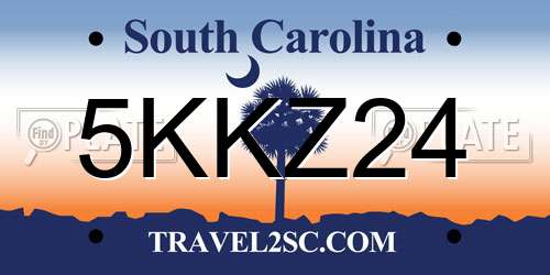 5KKZ24 South Carolina License Plate