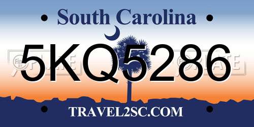 5KQ5286 South Carolina License Plate