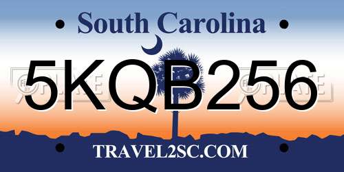 5KQB256 South Carolina License Plate