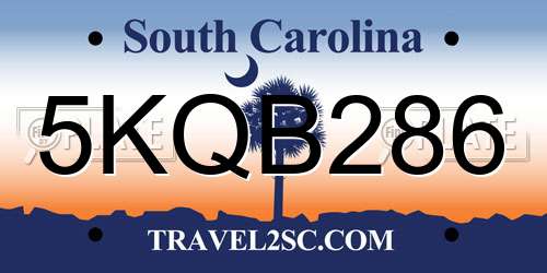 5KQB286 South Carolina License Plate