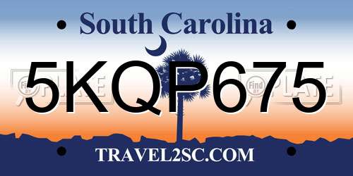 5KQP675 South Carolina License Plate